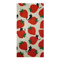 Fruit Strawberry Red Black Cat Shower Curtain 36  X 72  (stall) 