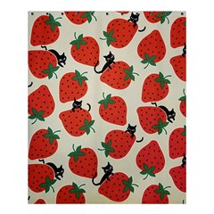 Fruit Strawberry Red Black Cat Shower Curtain 60  X 72  (medium) 