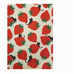 Fruit Strawberry Red Black Cat Large Garden Flag (two Sides)