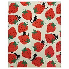 Fruit Strawberry Red Black Cat Drawstring Bag (small) by Alisyart