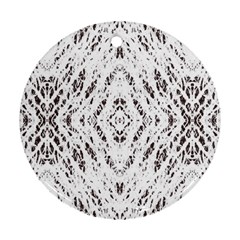 Pattern Monochrome Terrazzo Round Ornament (two Sides)