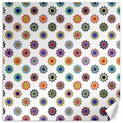 Flowers Color Artwork Vintage Modern Star Lotus Sunflower Floral Rainbow Canvas 16  X 16  