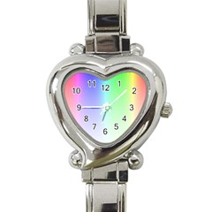 Layer Light Rays Rainbow Pink Purple Green Blue Heart Italian Charm Watch by Alisyart