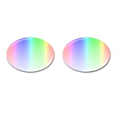 Layer Light Rays Rainbow Pink Purple Green Blue Cufflinks (oval) by Alisyart