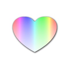 Layer Light Rays Rainbow Pink Purple Green Blue Rubber Coaster (heart) 