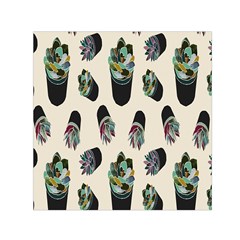 Succulent Plants Pattern Lights Small Satin Scarf (Square)