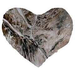 Earth Landscape Aerial View Nature Large 19  Premium Flano Heart Shape Cushions by Simbadda
