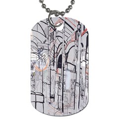 Cityscapes England London Europe United Kingdom Artwork Drawings Traditional Art Dog Tag (one Side) by Simbadda