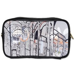 Cityscapes England London Europe United Kingdom Artwork Drawings Traditional Art Toiletries Bags by Simbadda