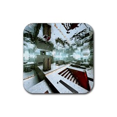 Digital Art Paint In Water Rubber Coaster (square) 