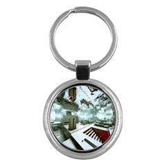 Digital Art Paint In Water Key Chains (round) 