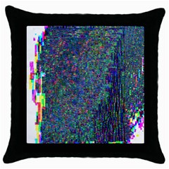 Glitch Art Throw Pillow Case (black) by Simbadda