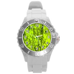 Concept Art Spider Digital Art Green Round Plastic Sport Watch (l) by Simbadda