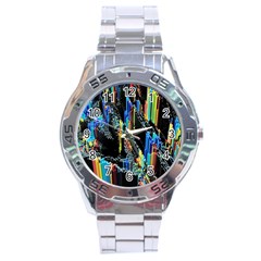 Abstract 3d Blender Colorful Stainless Steel Analogue Watch by Simbadda
