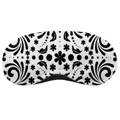 Leaf Flower Floral Black Sleeping Masks by Alisyart