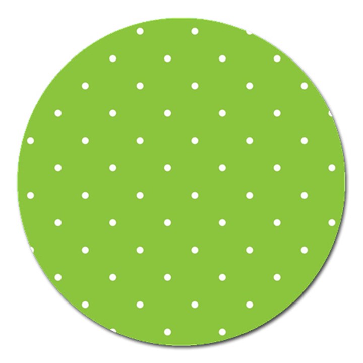 Mages Pinterest Green White Polka Dots Crafting Circle Magnet 5  (Round)