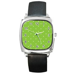 Mages Pinterest Green White Polka Dots Crafting Circle Square Metal Watch by Alisyart