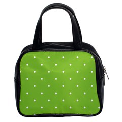 Mages Pinterest Green White Polka Dots Crafting Circle Classic Handbags (2 Sides) by Alisyart