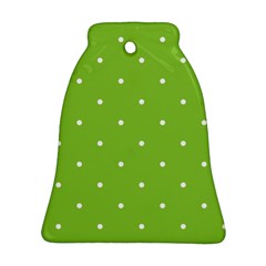 Mages Pinterest Green White Polka Dots Crafting Circle Bell Ornament (two Sides)