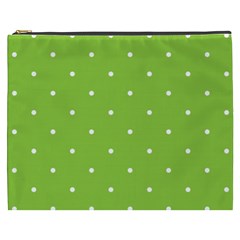 Mages Pinterest Green White Polka Dots Crafting Circle Cosmetic Bag (xxxl) 