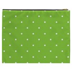 Mages Pinterest Green White Polka Dots Crafting Circle Cosmetic Bag (XXXL)  Back