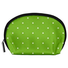 Mages Pinterest Green White Polka Dots Crafting Circle Accessory Pouches (large)  by Alisyart