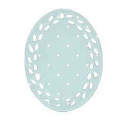 Mages Pinterest White Blue Polka Dots Crafting  Circle Ornament (oval Filigree)