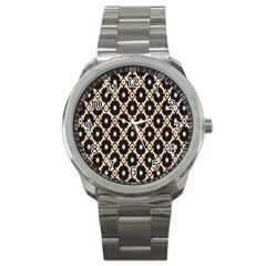 Flower Floral Line Star Sunflower Sport Metal Watch by Alisyart