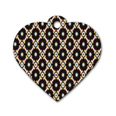 Flower Floral Line Star Sunflower Dog Tag Heart (one Side) by Alisyart