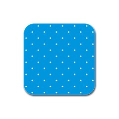 Mages Pinterest White Blue Polka Dots Crafting Circle Rubber Square Coaster (4 Pack)  by Alisyart