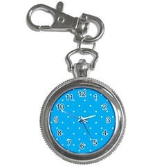 Mages Pinterest White Blue Polka Dots Crafting Circle Key Chain Watches