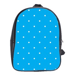 Mages Pinterest White Blue Polka Dots Crafting Circle School Bags(large) 