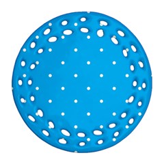 Mages Pinterest White Blue Polka Dots Crafting Circle Ornament (round Filigree)