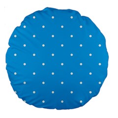 Mages Pinterest White Blue Polka Dots Crafting Circle Large 18  Premium Round Cushions by Alisyart