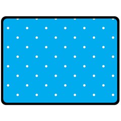 Mages Pinterest White Blue Polka Dots Crafting Circle Double Sided Fleece Blanket (large)  by Alisyart