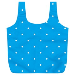 Mages Pinterest White Blue Polka Dots Crafting Circle Full Print Recycle Bags (l)  by Alisyart