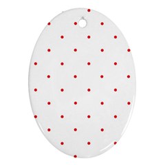 Mages Pinterest White Red Polka Dots Crafting Circle Ornament (oval) by Alisyart