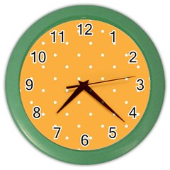 Mages Pinterest White Orange Polka Dots Crafting Color Wall Clocks