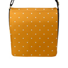Mages Pinterest White Orange Polka Dots Crafting Flap Messenger Bag (l)  by Alisyart