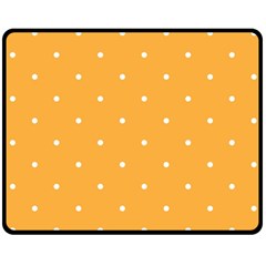 Mages Pinterest White Orange Polka Dots Crafting Double Sided Fleece Blanket (medium)  by Alisyart