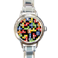 Mobile Phone Signal Color Rainbow Round Italian Charm Watch by Alisyart