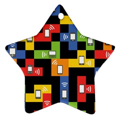 Mobile Phone Signal Color Rainbow Ornament (star) by Alisyart