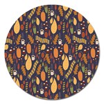 Macaroons Autumn Wallpaper Coffee Magnet 5  (Round) Front