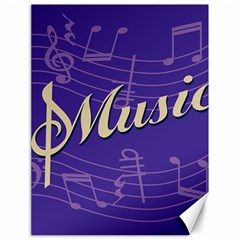 Music Flyer Purple Note Blue Tone Canvas 18  X 24   by Alisyart