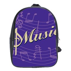 Music Flyer Purple Note Blue Tone School Bags(large) 