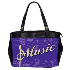Music Flyer Purple Note Blue Tone Office Handbags (2 Sides) 