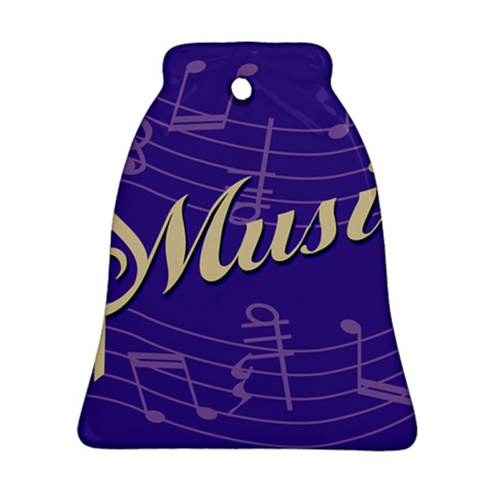 Music Flyer Purple Note Blue Tone Ornament (Bell)