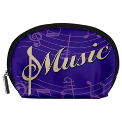Music Flyer Purple Note Blue Tone Accessory Pouches (large)  by Alisyart