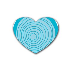Mustard Logo Hole Circle Linr Blue Heart Coaster (4 Pack) 