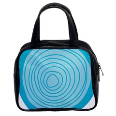 Mustard Logo Hole Circle Linr Blue Classic Handbags (2 Sides)